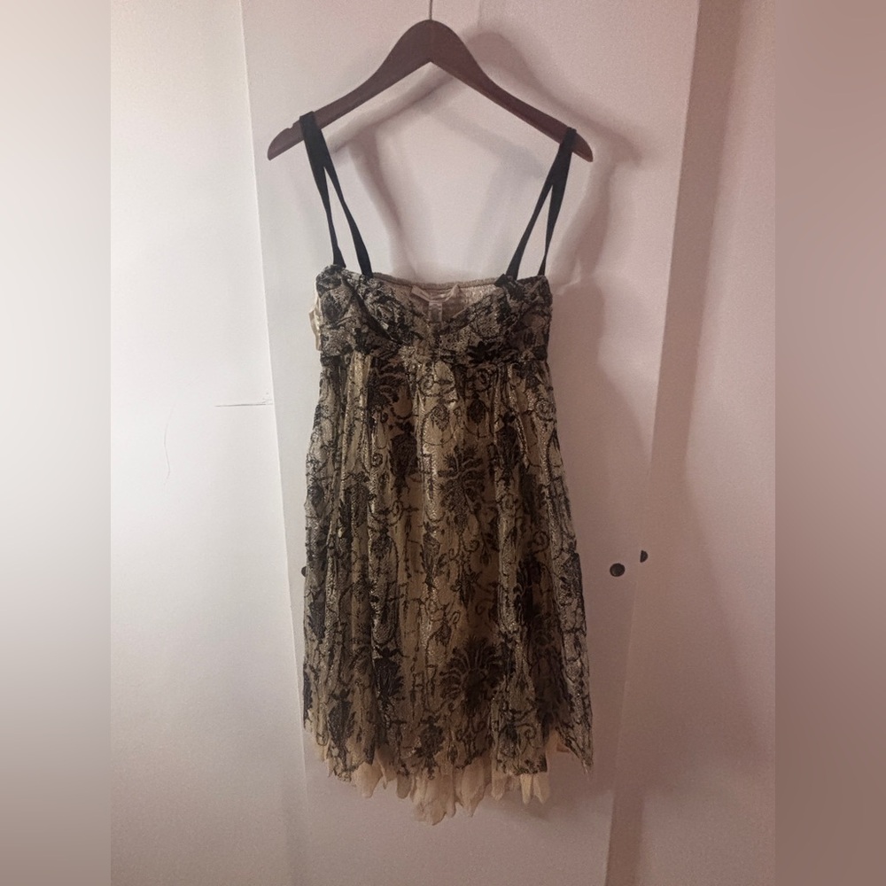 🖤 DIANE VON FURSTENBERG 🤍 Vintage Convertible Chiffon & Lace Velvet Dress Sz M